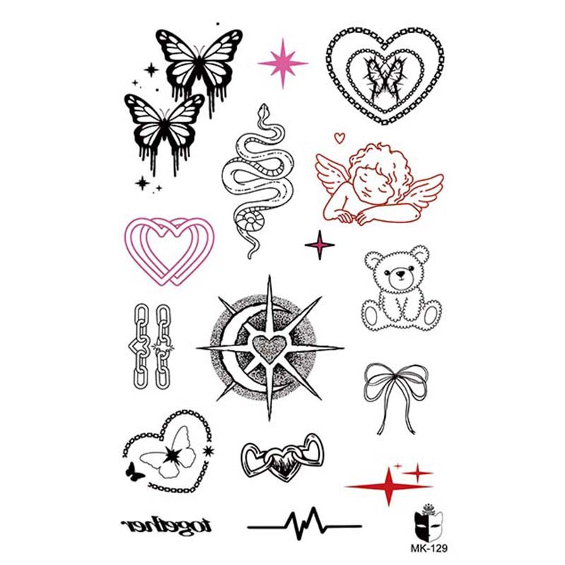Animal blanco y negro desechable pegatinas de tatuaje belleza pegatinas de tatuaje moda estética patrón de personalidad dama pegatinas de tatuaje