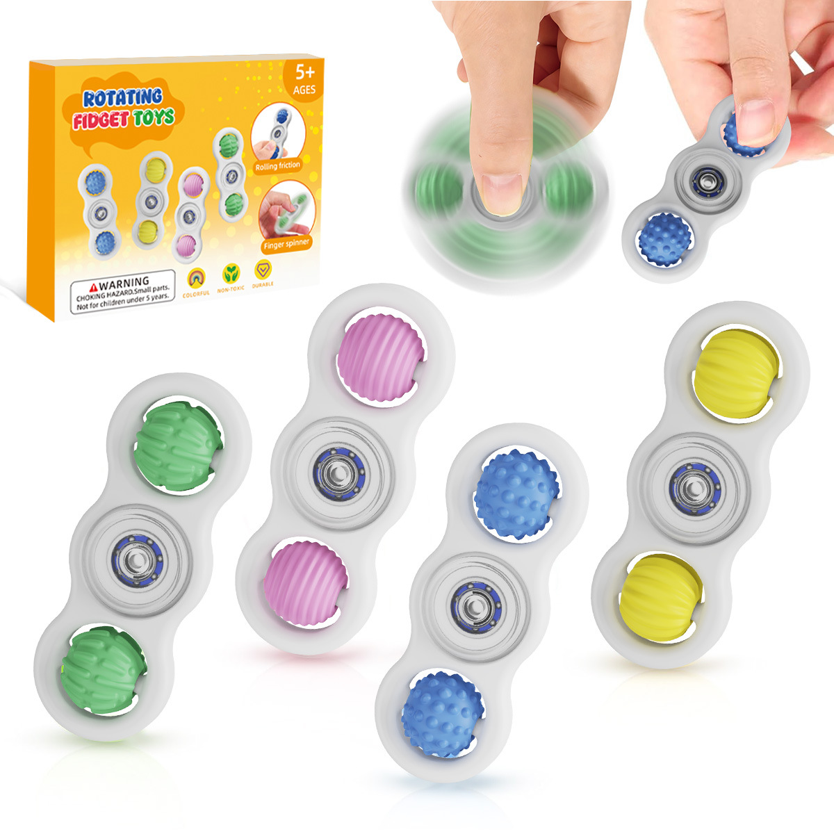 Amazon venta caliente juguetes de silicona originales Amazon nuevo juguetes sensoriales giratoria rodante juguetes descomprimidos