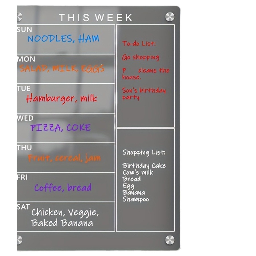 Juego transfronterizo de placa de limpieza magnética de acrílico Dzhzal para refrigerador 3 bolígrafos borrables