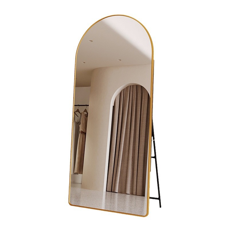 Espejo de cuerpo entero Espejo delgado y alto Tienda de ropa Espejo de piso para el hogar Espejo de audición Espejo de cuerpo entero adelgazante arqueado para niñas
