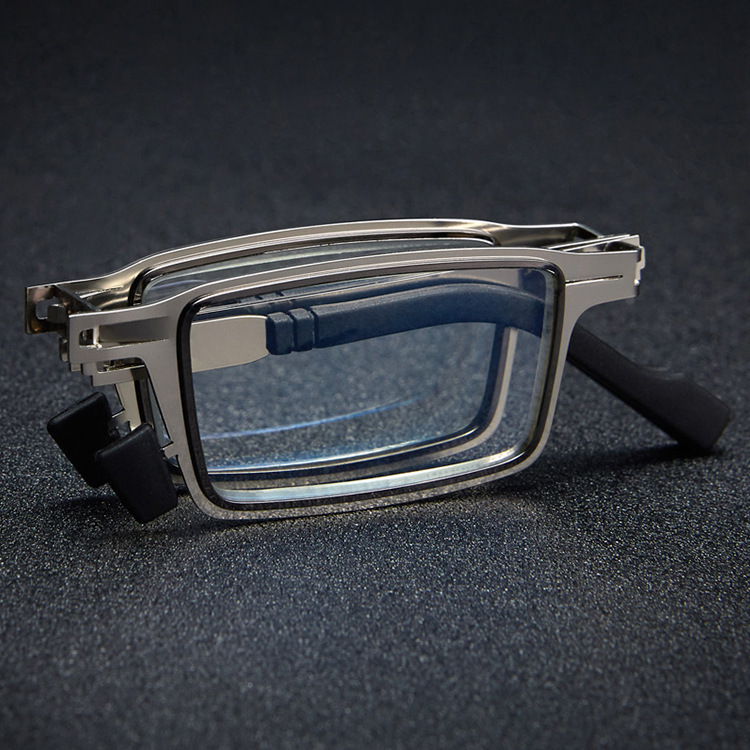 2021 cross-border new fashion retro folding reading glasses HD blue pocket portable glasses manufacturers wholesale