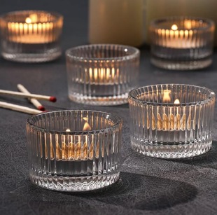 In-Stock 5535 Fine-Grained Cup Cross-Border Best-Selling Tea Candle Holder Jar Amazon Popular Candle Cup Glass Aromatherapy Cup