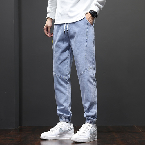 Men's Winter Outdoor Denim Jeans Four-Directional Stretch Comfortable Fitting Comfortable Pants Wrinkle-Resistant Loose Comfortable Casual Pants