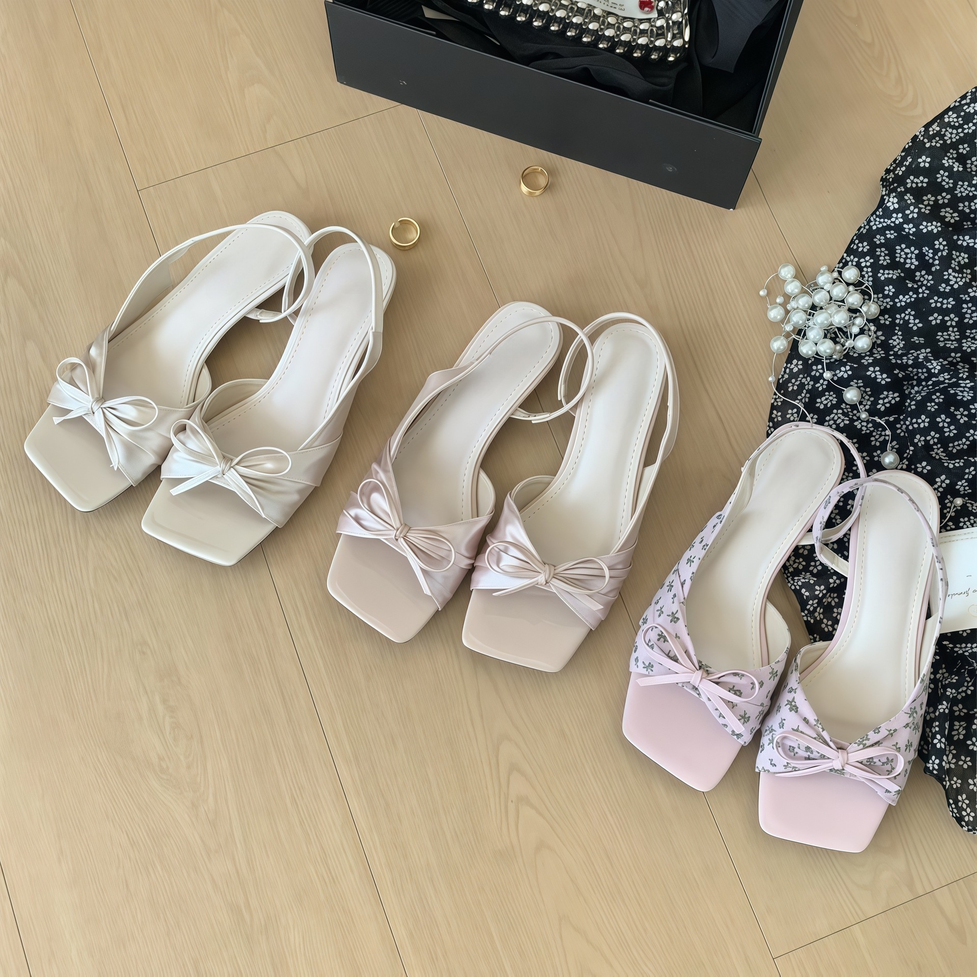 Sandalias de Tira para Mujer de Seda y Satén Antideslizantes con Cierre de Hebilla para Verano