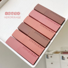 HERORANGEの小さい情緒の唇の泥のベルベットのつや消しの霧の顔は色の唇の釉薬の口紅の学生の項の女性の規格品を落としにくいです。