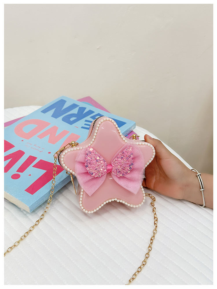 120g Weight Zipper Closure Type Single Shoulder Strap Strap Type Crossbody Bag Bags Type Casual, Holiday Occasion PVC Material Mermaid, Bow Knot Pattern All Seasons Season Kid'S Gender Cute Style Pentagram Shape Kid'S PVC Mermaid Bow Knot Cute Pentagram Zipper Crossbody Bag 13