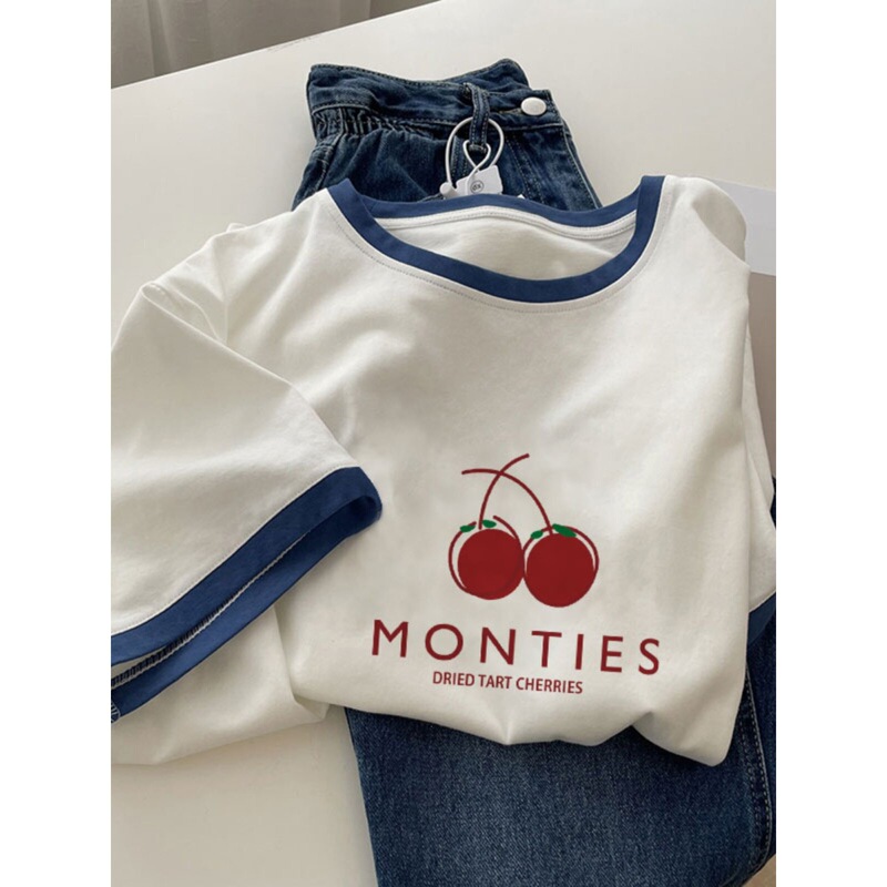 Mom's Short-Sleeve T-Shirt for Women, 2026 New European Style Women's Clothing, Summer Niche Design, Regular Shoulder Fit, Top for Slightly Plump Girls