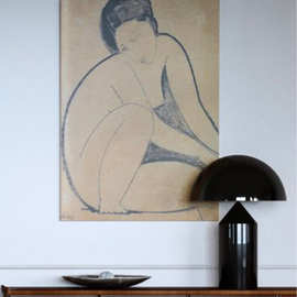 法式奶油风装饰画中古小众艺术壁画人物线条抽象无框竖版挂画