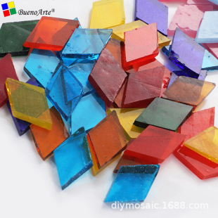 Diamond Mica Fragment Glass Irregular diy Mosaic Particulate Lamp Candle Holder Stained Glass Handmade Material Through