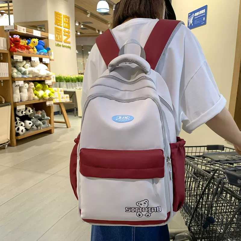 新款双肩包百搭大学生书包初高中女生通勤包包女士小清新旅行背包