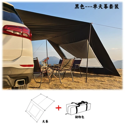 RV with screen window travel Avtomobil yan çətirləri - black-vinyl-single-canopy-outer-bag-weighs-about-2kg-480280cm