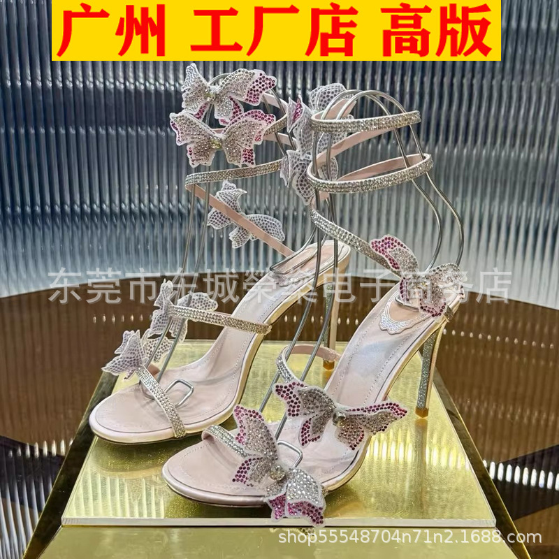 Butterfly Rhinestone Snake-Shaped Winding High Heels 2025 New Sexy Crystal Shoes Beautiful Stiletto Roman Sandals Wedding Shoes Butterfly Rhinestone Snake-Shaped Winding High Heels 2025 New Sexy Crystal Shoes Beautiful Stiletto Roman Sandals Wedding Shoes