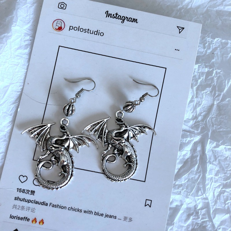 Title 2, Double Dragon Playing Pearl Vintage Earrings. T...