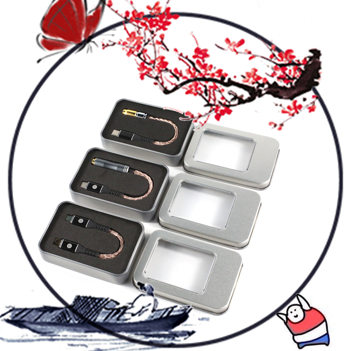 工厂直销马口铁盒转换器转接头小铁盒 首饰盒银色半开窗 量大优惠