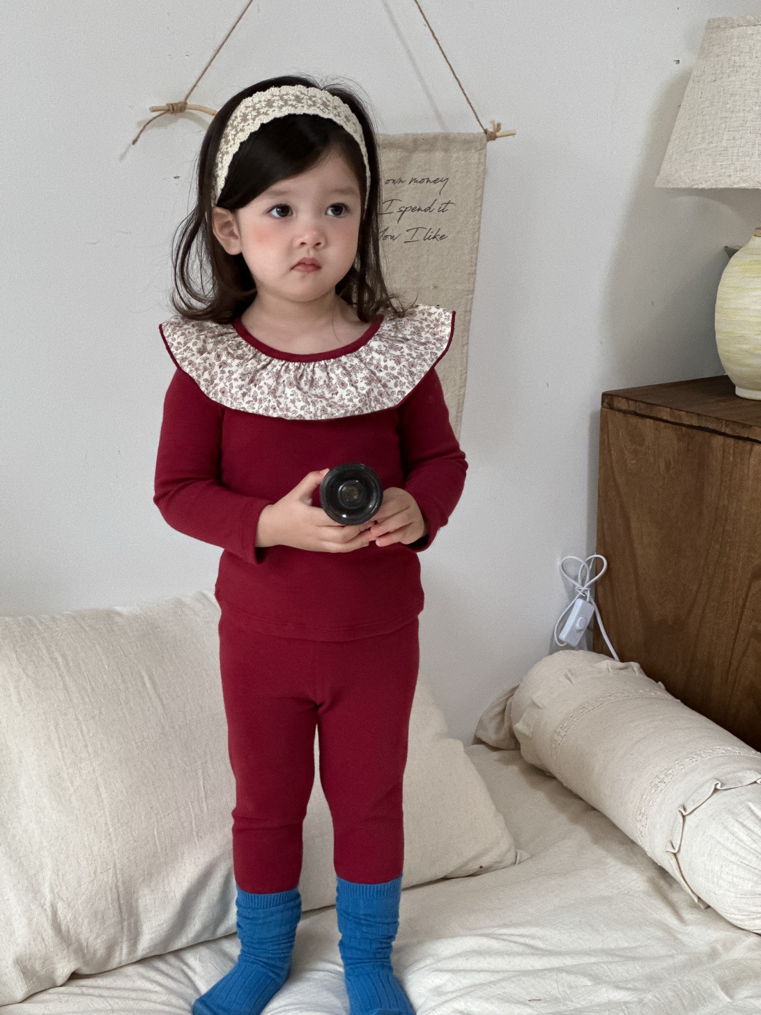 Niña ropa casera set de lana tipo A sin hueso otoño invierno bebé pijama casera set de bebé cubierta casera