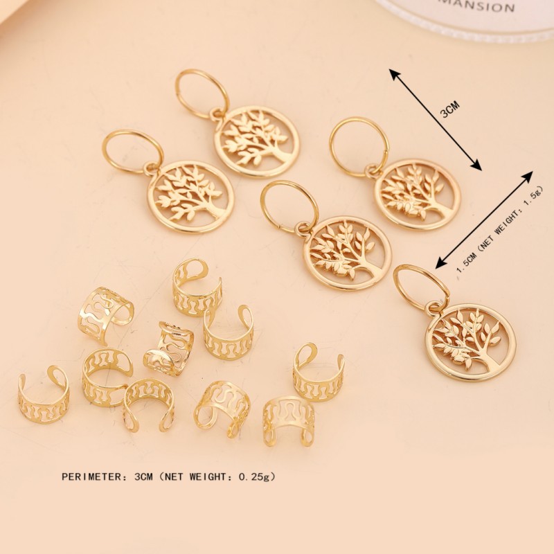 Fashion Tree Alloy Plating hair buckle 15 Pieces