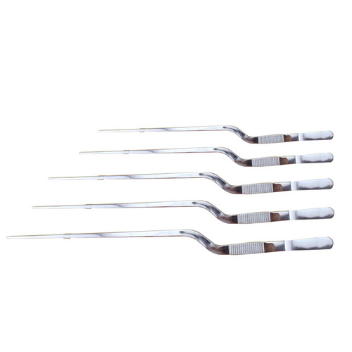 Ear-picking tweezers gun-shaped otology tweezers stainless steel ear-picking tweezers tool elbow cleaning ear canal cerumen gun-shaped tweezers