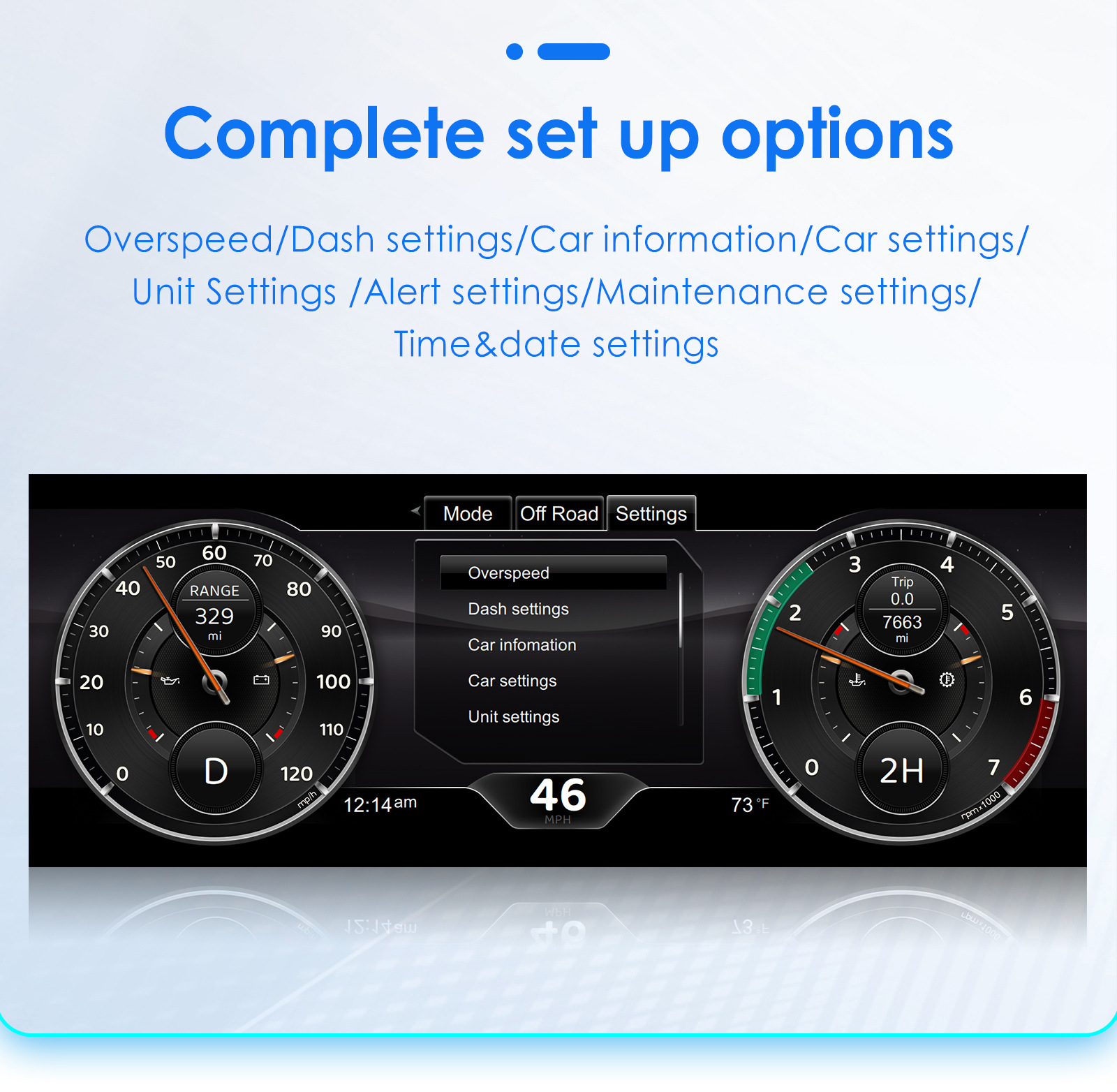 12.3inch Suitable for 11-18 Jeep Wrangler car LCD dashboard speed, mileage, and fuel gauge modification