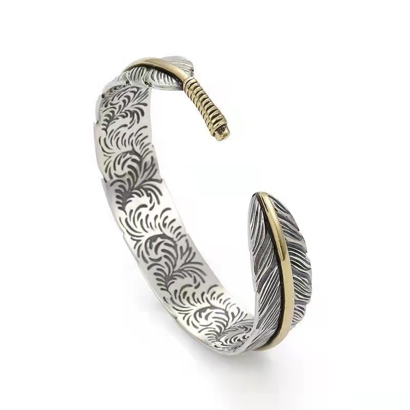Ethnic Style Feather Copper Bangle 1 Piece
