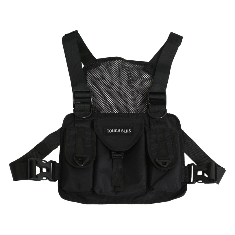 Bolso multifuncional del chaleco de los hombres y de las mujeres del estilo de Hong Kong de moda ins bolso del pecho del hip-hop que equipa la bolsa táctica de la motocicleta