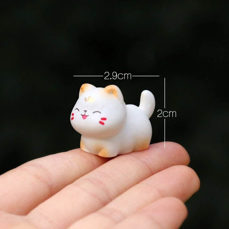 Мини-фигурка котёнка из смолы, мультяшная, для микроландшафта, 8 цветовых вариантов