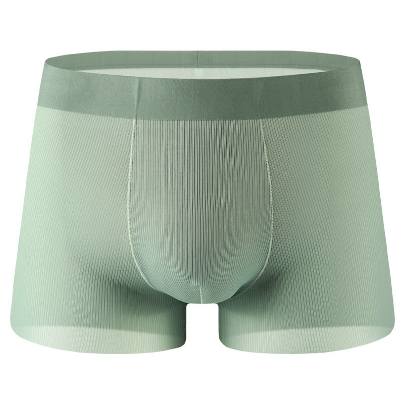 Ropa interior de los hombres de seda de hielo verano Delgado antibacteriano Boxer shorts sin costuras transpirable niños Boxer shorts cabeza ropa interior hombres