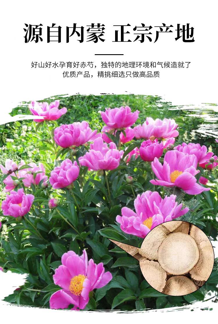 Chi Shao (Paeonia lactiflora) — Dried Red Peony Root Slices, 500g overview