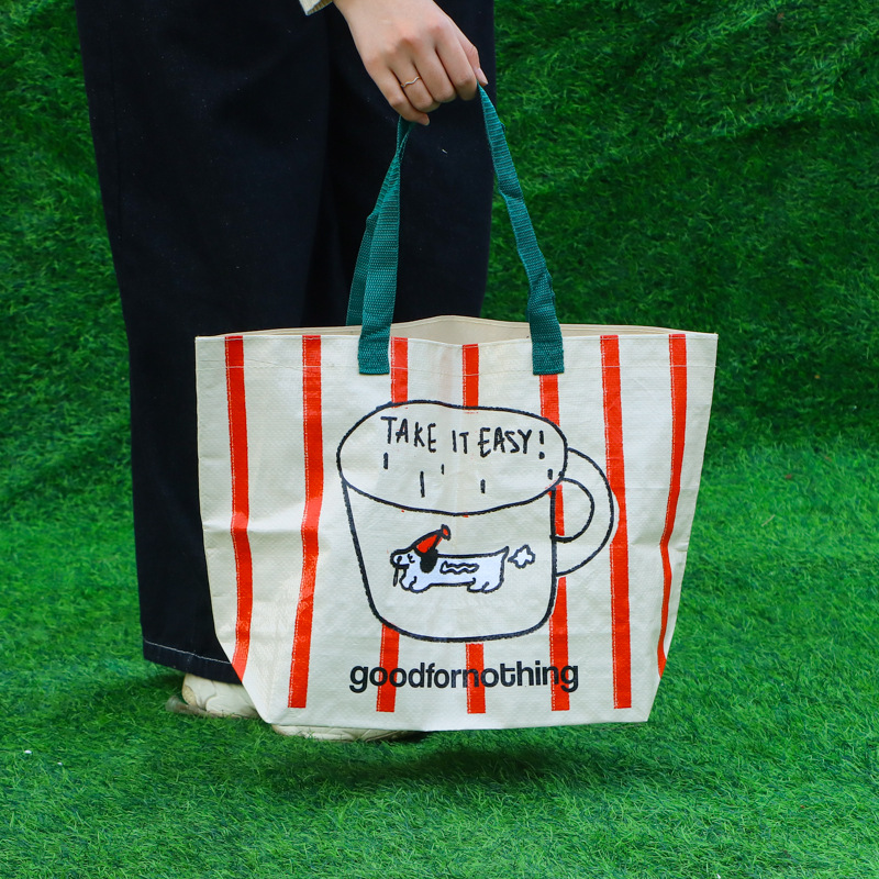 手提编织袋定制大容量展会礼品购物印刷覆膜加厚防水蛇皮袋定做