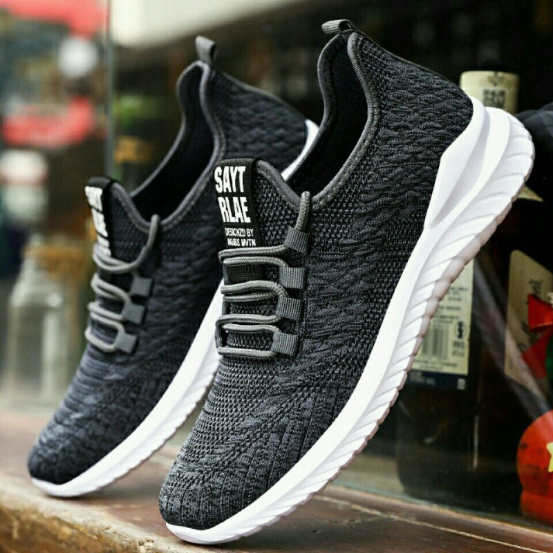Mens Breathable Mesh Running Shoes Trendy Versatile Soft Sole_voghion.com