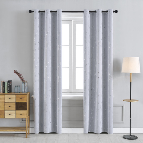 Shaoxing curtain wholesale silver-plated high-precision printed finished blackout curtains foreign trade cross-border curtain fabric curtains