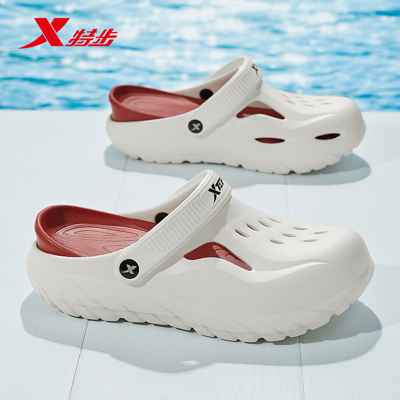 Xtep Crocs メンズ ビーチシューズ アウターウェア 滑り止め 夏 通気性 アウトドア サンダル スポーツ レジャー 包頭スリッパ|undefined
