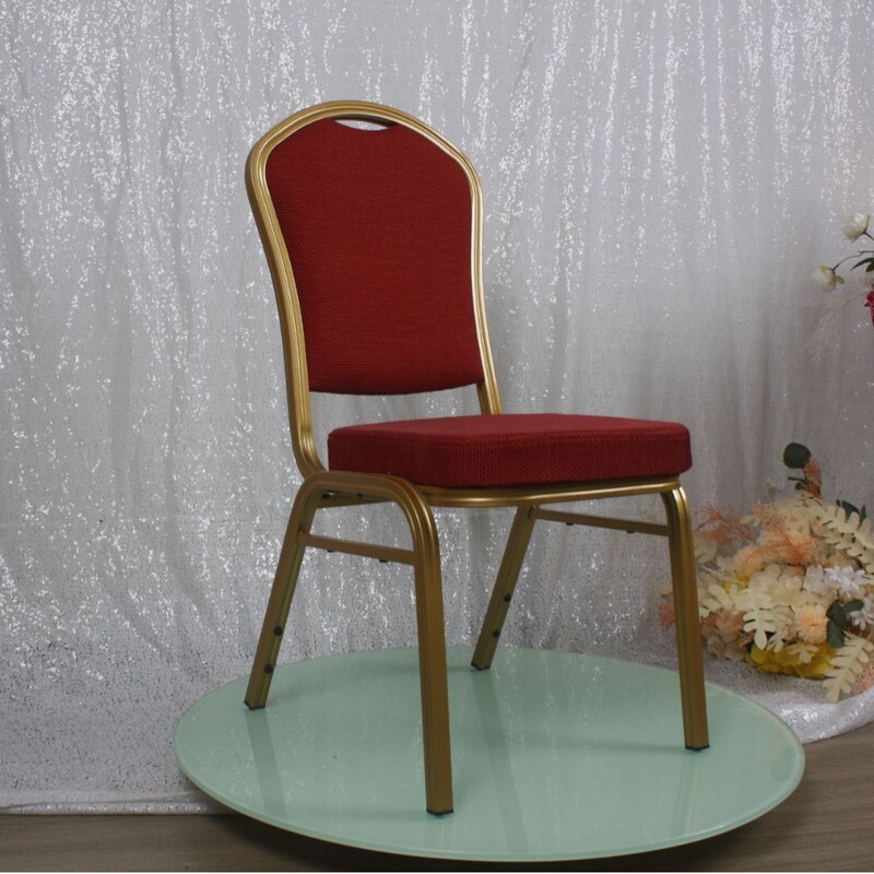 Factory wholesale hotel banquet dining chair metal aluminum alloy conference exhibition chair high elastic spring soft bag rocking chair