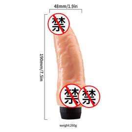 外贸情趣用品按摩棒TPE水晶单震男女用自慰震动棒仿真阳具批发