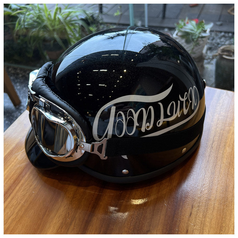 Retro Motorcycle Helmet 3C Certified Electric Vehicle Safety Helmet Men's and Women's Half Helmet Summer Sun Protection Safety Helmet Motorcycle Helmet