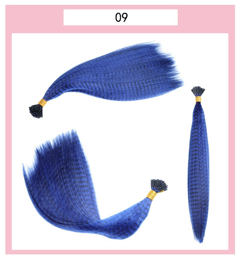 Peluca de extensión de cabello de plumas de seda de alta temperatura de fibra química especial transfronteriza