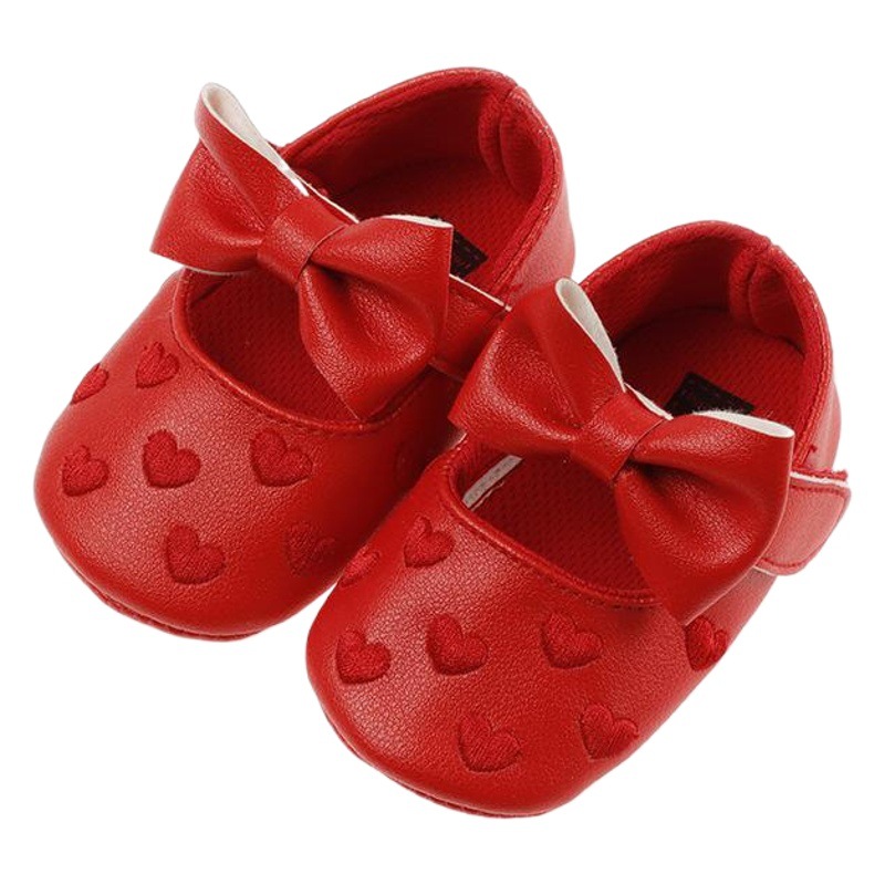 Bebé Niño Zapatos primavera y otoño 0-1 años de edad bordado en forma de corazón zapatos de bebé de fondo suave