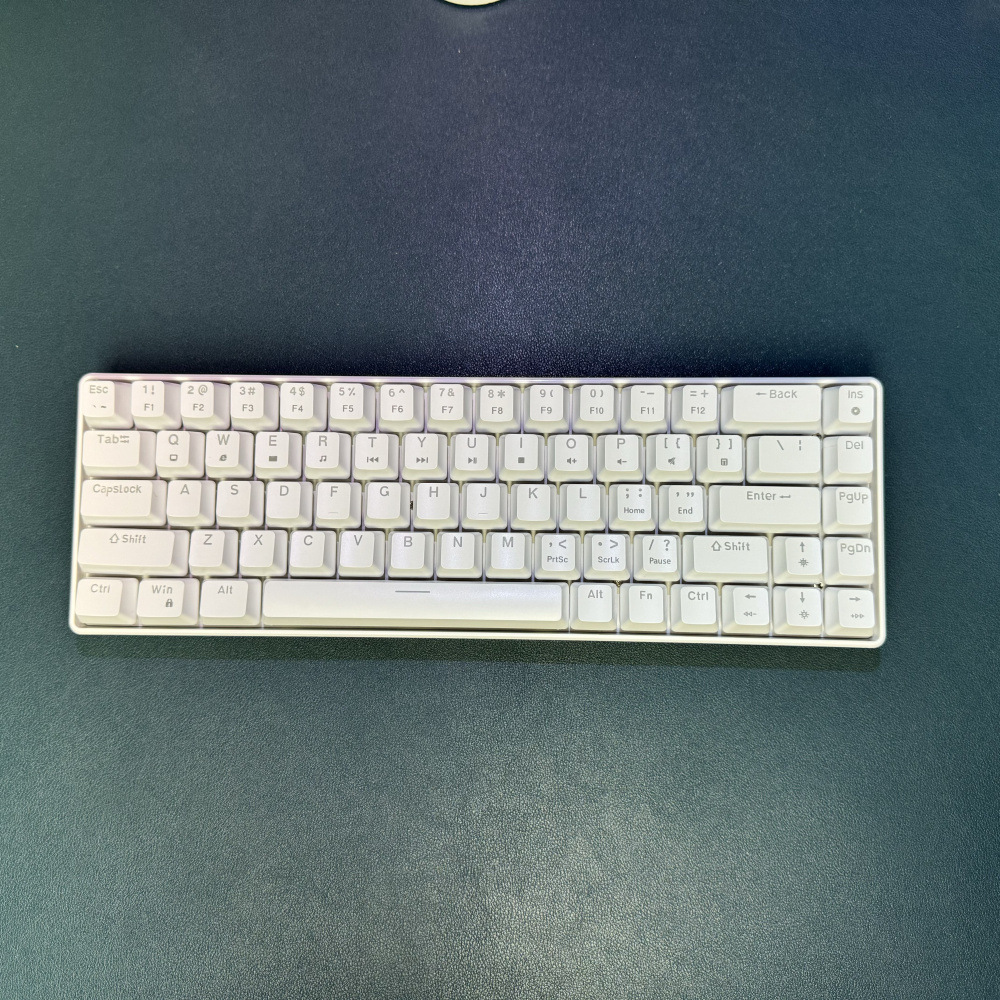 68 mechanical with separated and unplugged key wires, red axis dual color injection molded keycaps, pink lighting, wired_voghion.com