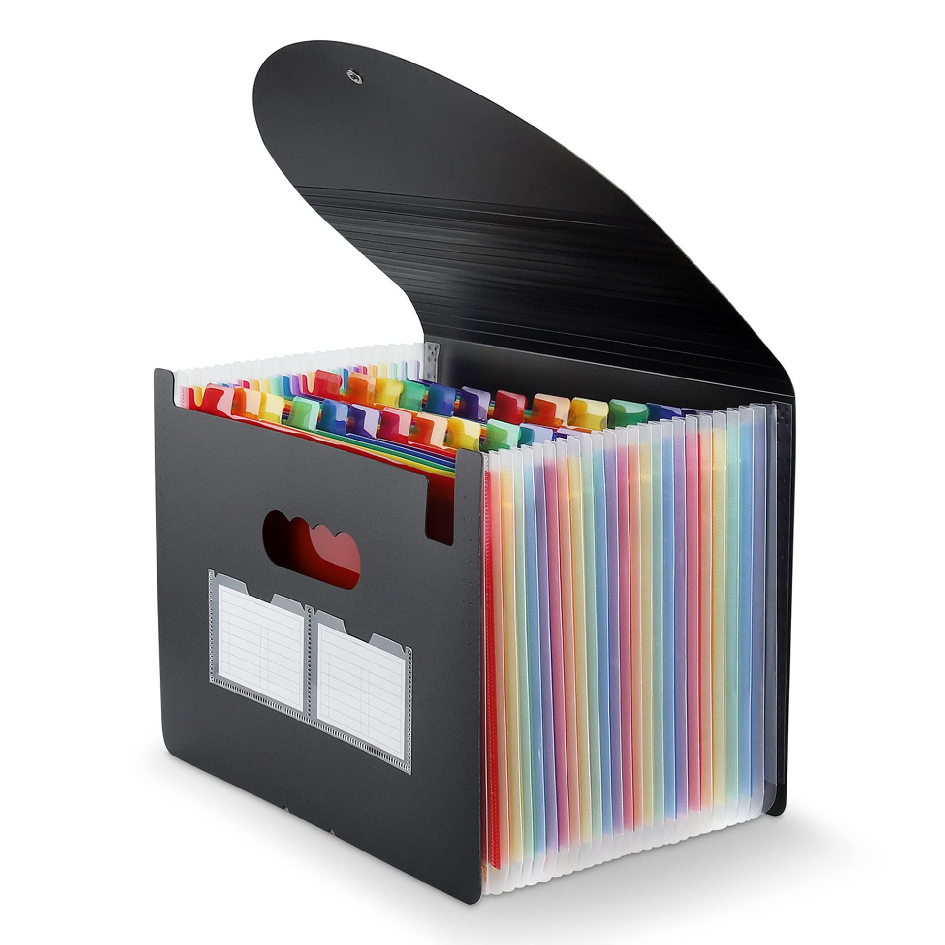 Fabricante en stock Amazon estudiante papel de prueba A4 Arco Iris 12 13 rejilla 24 cubierta redonda portátil órgano bolsa carpeta