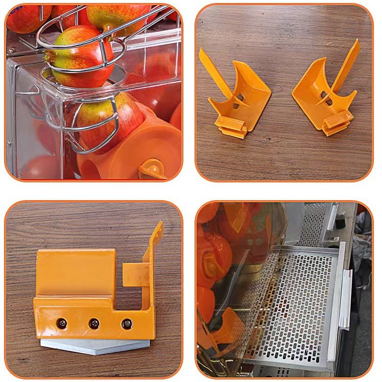 Tienda de té con leche comercial, restaurante buffet, prensa de doble cabezal de naranja fresca, exprimidor de escritorio de naranja con limón y pomelo multifuncional