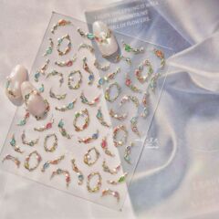 ネイルアートステッカー新しいハイエンドダイヤモンドバック接着剤ネイルステッカーカラフルな宝石ネックレスライト高級多用途ネイルステッカー