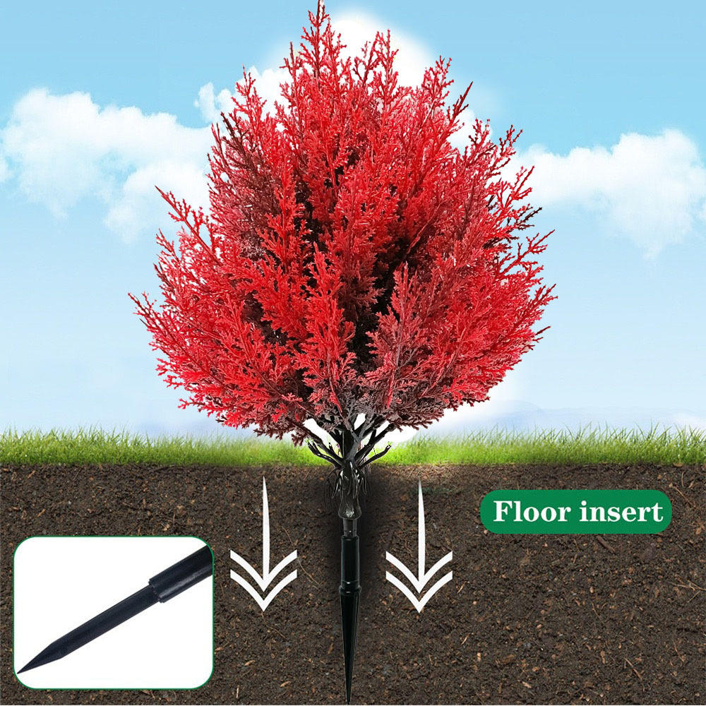 跨境仿真松柏地插绿植 圣诞装饰庭院摆件 仿真树盆景 室外绿化