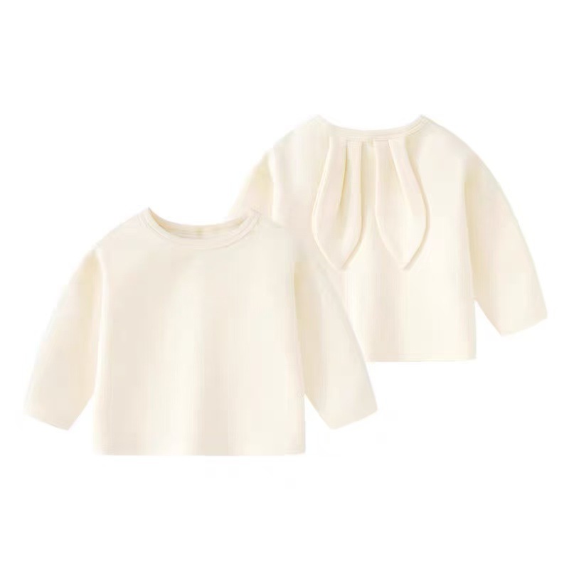 Camiseta de manga larga para bebé Primavera y otoño Ropa de estilo occidental Camisa de fondo para bebé para hombres y mujeres Camisa de bebé