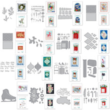圣诞节滑冰鞋祝福切割刀模cutting dies scrapbooking压花刀模