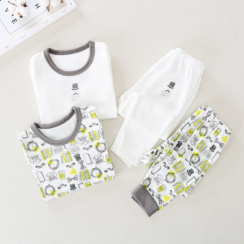 Осенняя новая сосна Esu Nishua теплая хлопковая шерсть для мальчиков и девочек длинные рукава брюки детские футболки осенние брюки нижнее белье набор