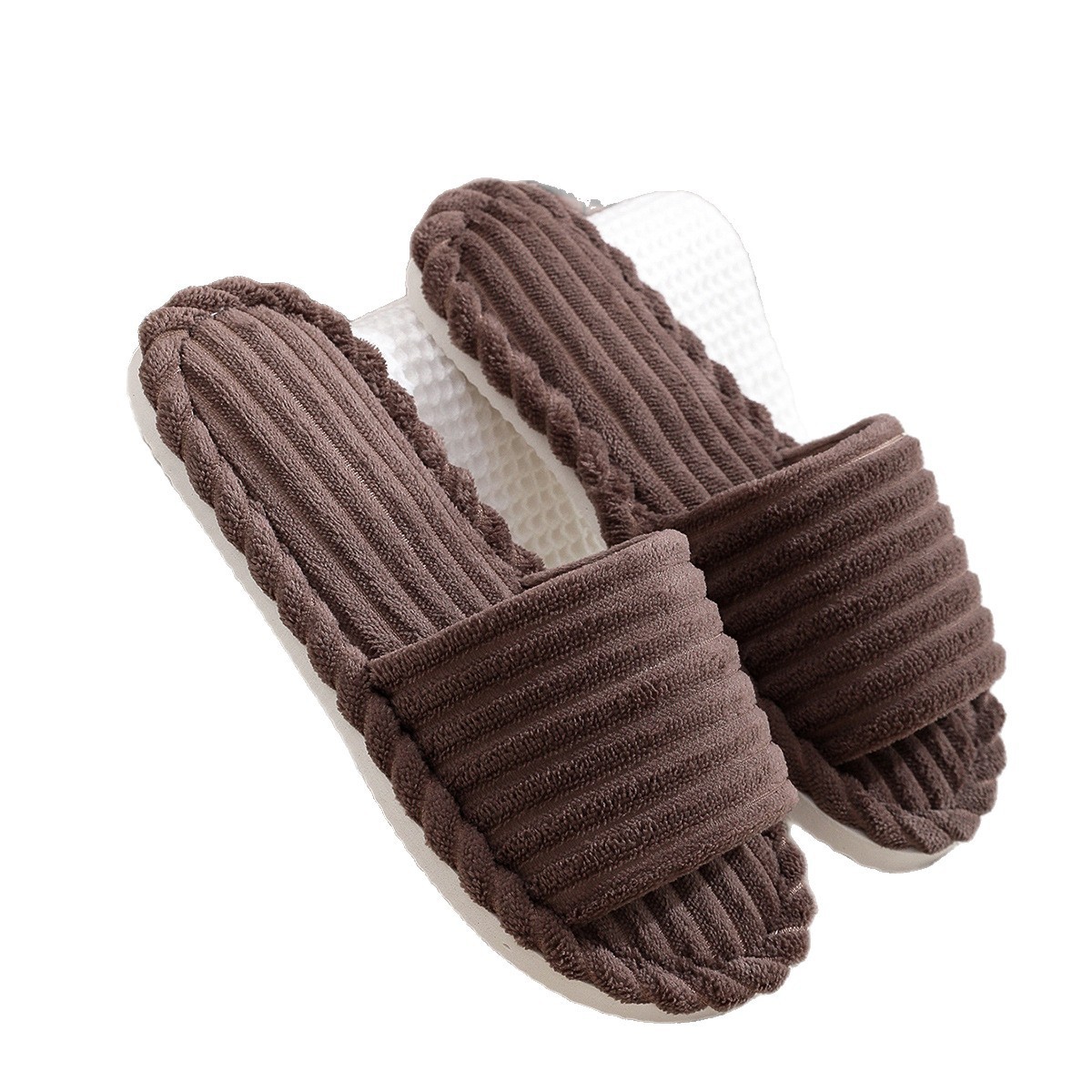 Apertura transfronteriza damas otoño y invierno interior y exterior calentamiento de tela de peluche zapatillas de algodón zapatillas de espuma femenina