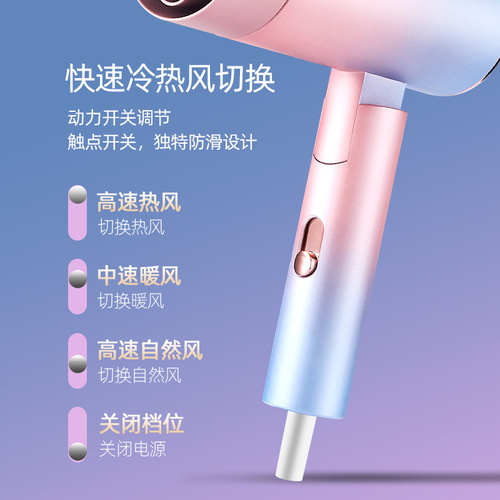 Cross-border Amazon folding hair dryer for dorm students, household high power rapid drying European and American portable hair dryer