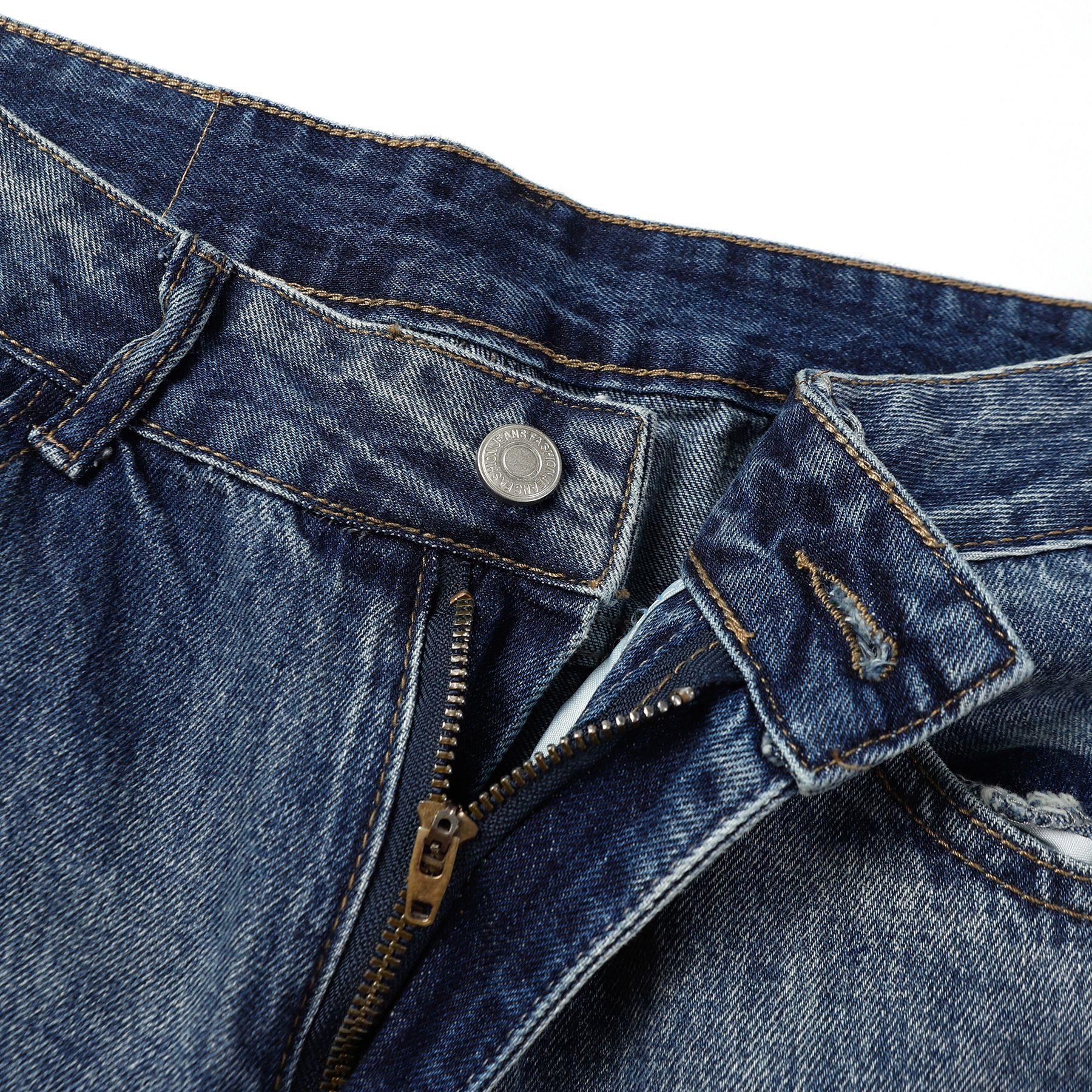 YON MODISH Vêtements pour hommes 2024 Automne Nouveau produit Meichao High Street Lavable Polyvalent Jeans à jambe droite_voghion.com
