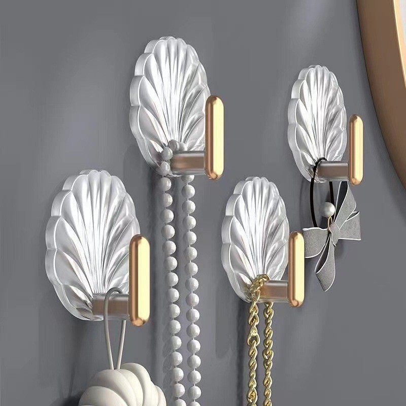 Light Luxury Shell Hook with Strong Adhesive, Heavy-Duty, No-Drill Adhesive Hook for Bedroom, Living Room, Behind Door, Stylish Adhesive Clothes Hook Light Luxury Shell Hook with Strong Adhesive, Heavy-Duty, No-Drill Adhesive Hook for Bedroom, Living Room, Behind Door, Stylish Adhesive Clothes Hook