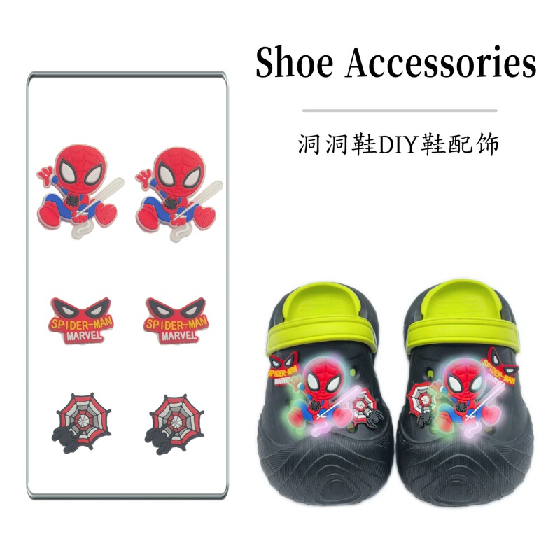 Cartoon Anime Marvel Glowing DIY Croc Shoes Decorations Shoe Charms Shoe Accessories Pvc Shoe Accessories