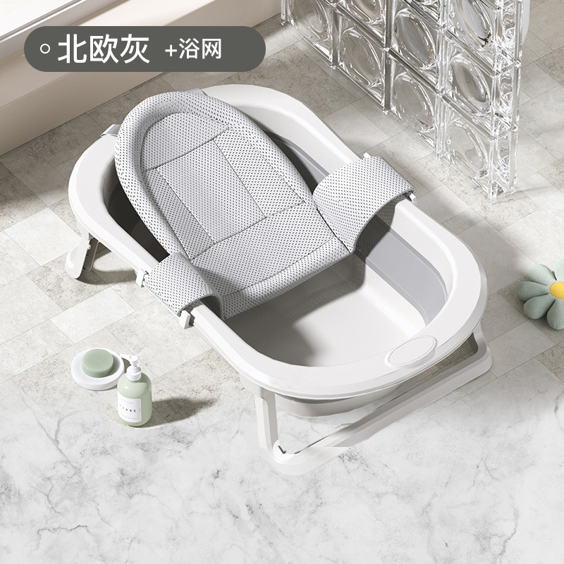 Baños de baño para bebés personalizados con sensor de temperatura inteligente, barriles de baño para recién nacidos, grandes baños para bebés plegables en casa para sentarse y acostarse